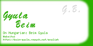 gyula beim business card